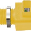 Quick pressure clamp, 12.5 mm, yellow/green, 300 V, 16 A, faston plug, nickel-plated, ESD 798 / GNGE