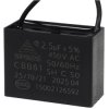 Kondensator rozruchowy do silnika 2.5uF 450VAC, przewody 20cm, 38x17x28mm