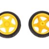DF-FIT0003 Koło żółto-czarny Oś: spłaszczona z dwóch stron na wcisk