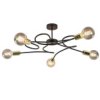 Lampa Sufitowa Nowoczesna 5Xe27 Fiore Black/Gold