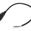 Kabel: 3X0,75Mm2, Iec C14 Męski, 0,5M, 10A Lt-602 H05vv-F 3X0.75 Blk 0.5M End