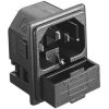 Combination element plug C14, 3 pole, snap-in, plug-in connection, black, PF0011/20/63