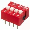 DIP switche, Off-On, 4 pole, straight, 25 mA/24 VDC, NDS-04V