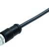 Sensor actuator cable, M12-cable plug, straight to open end, 4 pole, 5 m, PUR, black, 8 A, 77 0605 0000 50704-0500