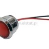 Kontrolka LED 16mm, 12V+ przew. wypukła czerwona