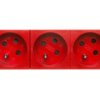 Gniazdo Zasilające M45 Potrójne Z/U 16A Czerwone Std-F3k Sro3 6120326