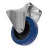 Sealey SCW3100FPEM Heavy-Duty Blue Elastic Rubber Fixed Castor Wheel Ø100mm