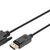 Kabel przyłączeniowy DisplayPort/DVI Digitus, złącze męskie DisplayPort na złącze męskie DVI 24+1 bieg. 1.8 m, czarny