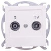 AS Gniazdo antenowe RTV przelotowe 14dB ecru GPA-14GP/m/27