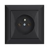 Gniazdo podtynkowe pojedyncze z uziemieniem 2P+Z Pola czarne, 33208