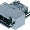 D-Sub connector housing, size: 1 (DE), straight 180°, cable Ø 1.5 to 7.5 mm, thermoplastic, shielded, silver, 09670090433160