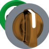 Toggle switch, 3 positions, illuminable, latching, waistband round, orange, front ring gray, 45°, mounting Ø 30.5 mm, ZB5FK1353C