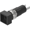 Pushbutton, 9 x 9 mm, waistband square, front ring black, 19-050.005