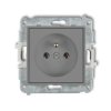 ICON Mechanizm gniazda pojedynczego z uziemieniem 2P+Z szary mat 27IGP-1z KARLIK