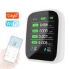 8-w-1 Monitor Jakości Powietrza Tuya WIFI CO2 HCHO TVOC PM1.0 PM2.5 PM10 Tester Temperatura Wilgotności Metr Detektor Dwuotlenku