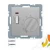 BERKER Q.1/Q.3/Q.7 Regulator temperatury pomieszczenia 24V z wyłącznikiem stykiem zwiernym i diodą LED aluminium aksamit lakiero