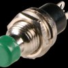 Miniature push button, ON 0.5 A, 250 VAC, green