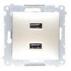 Ładowarka 2xUSB DC2USB.01/44 złoty mat Kontakt Simon54