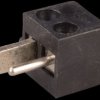 Angled speaker plug, screw connection, black
