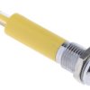 Lampka kontrolna do montażu panelowego 24V dc, Żółta 8mm LED Faston, oczko lutownicze APEM