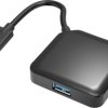 Hama 00200112 USB-Hub 4 porty USB-A USB 3.2 Gen1 5 GBit/s z wtyczką USB-C czarny