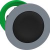 Pushbutton, unlabeled, unlit, groping, waistband round, black, front ring light gray, mounting Ø 30.5 mm, ZB5FA2C0