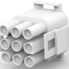 Plug housing, 9 pole, pitch 6.35 mm, straight, white, 350720-4