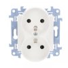 Simon 10 Gniazdo podwójne z/u z przesłonami białe 16A 250V IP20 CGZ2MZ.01/11