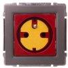 KOS66 Gniazdo pojedyncze z/u DATA z kluczem uprawniającym czerwone/grafit 666043