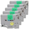 Taśma 5x Tze-731 do drukarki Brother 12mm 8m zielona taśma czarny nadruk /5szt./