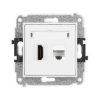 MINI Mechanizm gniazda pojedynczego HDMI 2.0, 4K + gniazda komp. poj. 1xRJ45, kat. 6A, 8-stykowy biały mat 25MGHK-46A