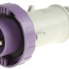 Złącze przemysłowe - zasilające 16A Wtyczka 20 → 25 V. 2P Męski Scame Fioletowy Montaż na kablu IP67