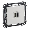 VALENA LIFE Ładowarka USBx2 typ A + typ C 3A biała 753106 LEGRAND