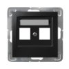 IMPRESJA Obudowa gniazda podwójnego typu Keystone prosta czarny metalik GPK-2Y/p/33 OSPEL