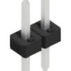 Pin header, 2 pole, pitch 2 mm, straight, black, 10062008