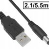 USB-A Male to DC 2.1/5.5 Male 1 m Adapter Cable