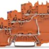 3-wire actuator supply terminal, push-in connection, 0.14-1.5 mm², 4 pole, 13.5 A, orange, 2000-5377/102-000