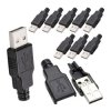 Wtyk USB Z Osłoną Typ A Montowane Na Kabel Męski x10 szt