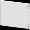 Compartment door, rectangular, sheet steel, (W x H x D) 600 x 500 x 25 mm, light gray, for built-in installation devices, 8PQ205