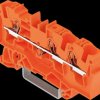 2204-1302 3-wire feed-through terminal, with pusher 4 mm², orange