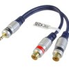 Rozgałęźnik JACK 3.5mm wtyk - 2xRCA gniazdo 0.2m JR45 Vitalco