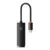 Karta Sieciowa Baseus RJ45 Lite Series, USB-C, Zewnętrzna 1Gbps, Czarna, WKQX000301