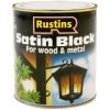 Rustins SATB250 Quick Drying Satin Black Paint 250ml