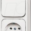 2601/6/2300EAPW500 Combination outlet, with rocker switch off and changeover switch