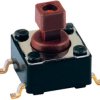 Short-stroke pushbutton, 1 Form A (N/O), 50 mA/12 VDC, unlit , actuator (brown), 1.6 N, SMD, 1254.1007