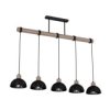 Lampa Wisząca Erik Sawn Black/Patinated Wood 5Xe27 Mlp7641 Milagro