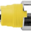 4 mm socket, flat plug connection, mounting Ø 12.2 mm, CAT III, yellow/green, SEB 6452 NI / GNGE