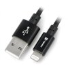 Przewód Natec USB A - Lightning do iPhone/iPad/iPod (MFI) - czarny, oplot tekstylny - 1,5m
