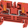 Through terminal block, push-in connection, 2.5 mm², 24 A, 8 kV, red, 2847230000