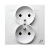AS ANTYBAKTERYJNY Gniazdo podwójne z uziemieniem kompletne z ramką produkt zawiera szkło fosforanowo-srebrowe GP-2GAZ/00 OSPEL